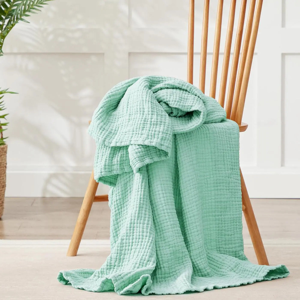 Cotton Muslin Throw Blanket 6-Layer Breathable Lightweight All-Season Comfort for Bed Couch Sofa Living Room Bedroom | Lonoma