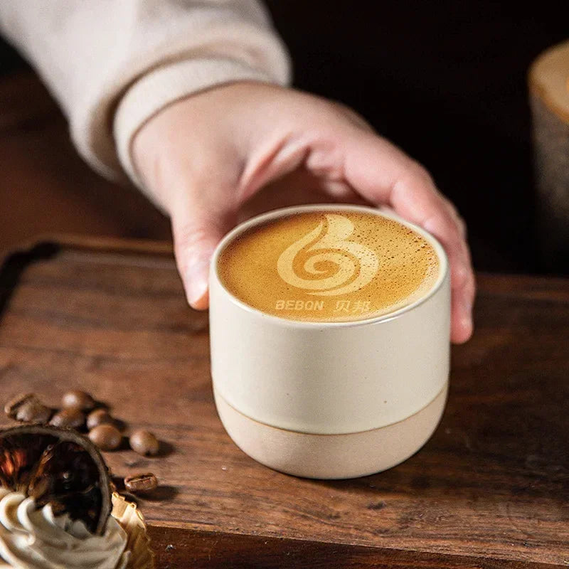 Handmade Japanese Stoneware Coffee Cup, Wabi-Sabi Ceramic Espresso & Tea Mug, Rustic Glazed Small Cup for Latte, Cortado | Lonoma