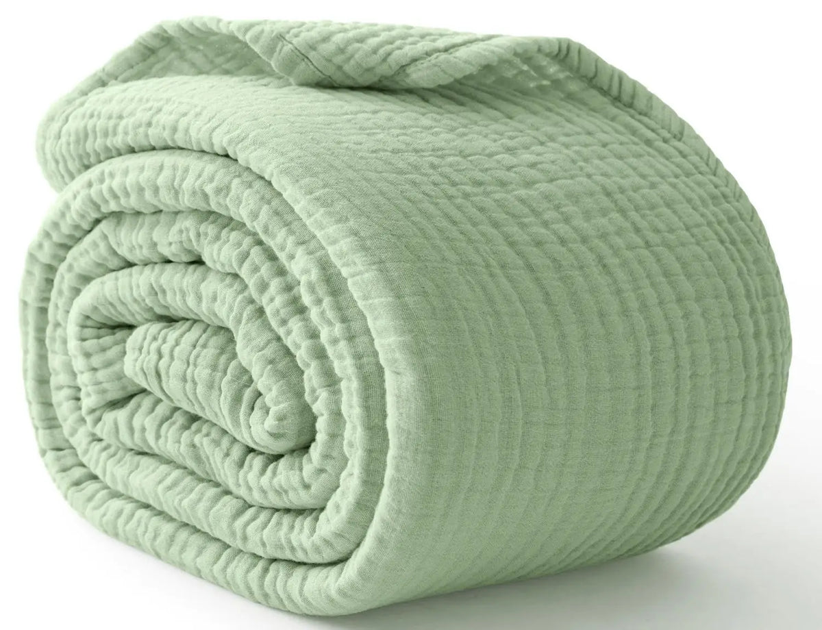 Cotton Muslin Throw Blanket 6-Layer Breathable Lightweight All-Season Comfort for Bed Couch Sofa Living Room Bedroom | Lonoma