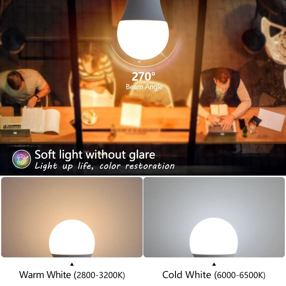 E27 LED Light Bulb, Warm White 2700K-3000K Screw Base, Energy Saving Flicker-Free Bulb for Living Room, Bedroom & Table Lamps | Lonoma