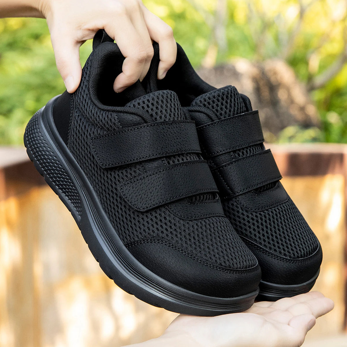 Adjustable Orthopedic Sneakers with Extra Wide Toe Box for Swollen Feet, Hook-and-Loop Closure Walking Shoes | Lonoma