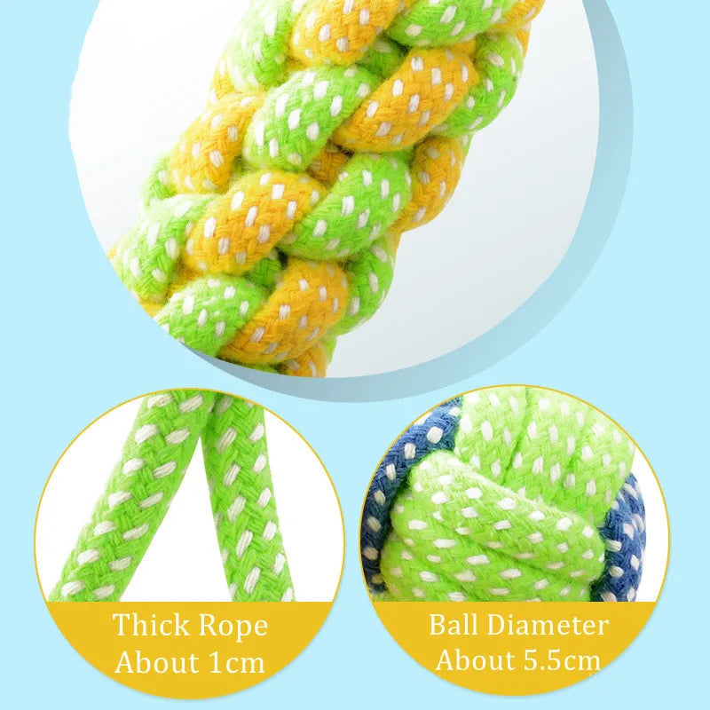 Cotton Rope Dog Toys for Chewing and Tug Play – Interactive Ball and Rope Set for Dental Health – Small to Large Dogs | Lonoma