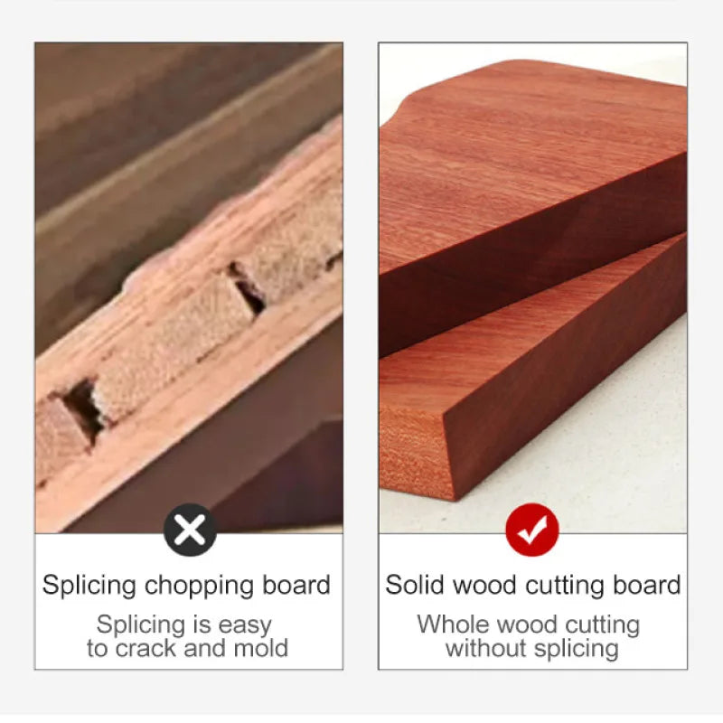Solid Wood Cutting Board Rectangular Kitchen Chopping Block Antibacterial Natural Hardwood Prep Surface for Cooking | Lonoma