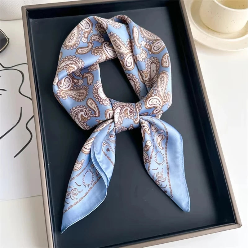 Square Satin Scarf 27.5 Inch Equestrian Print Headwrap Neck Tie Hairband for Women Four Season Versatile Accessory | Lonoma