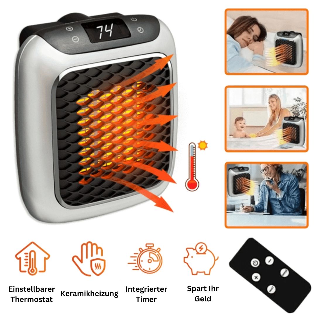 Compact Space Heater 800W Portable Electric Room Heater with Antimicrobial Filter for Home Office Bedroom Quick Heat | Lonoma