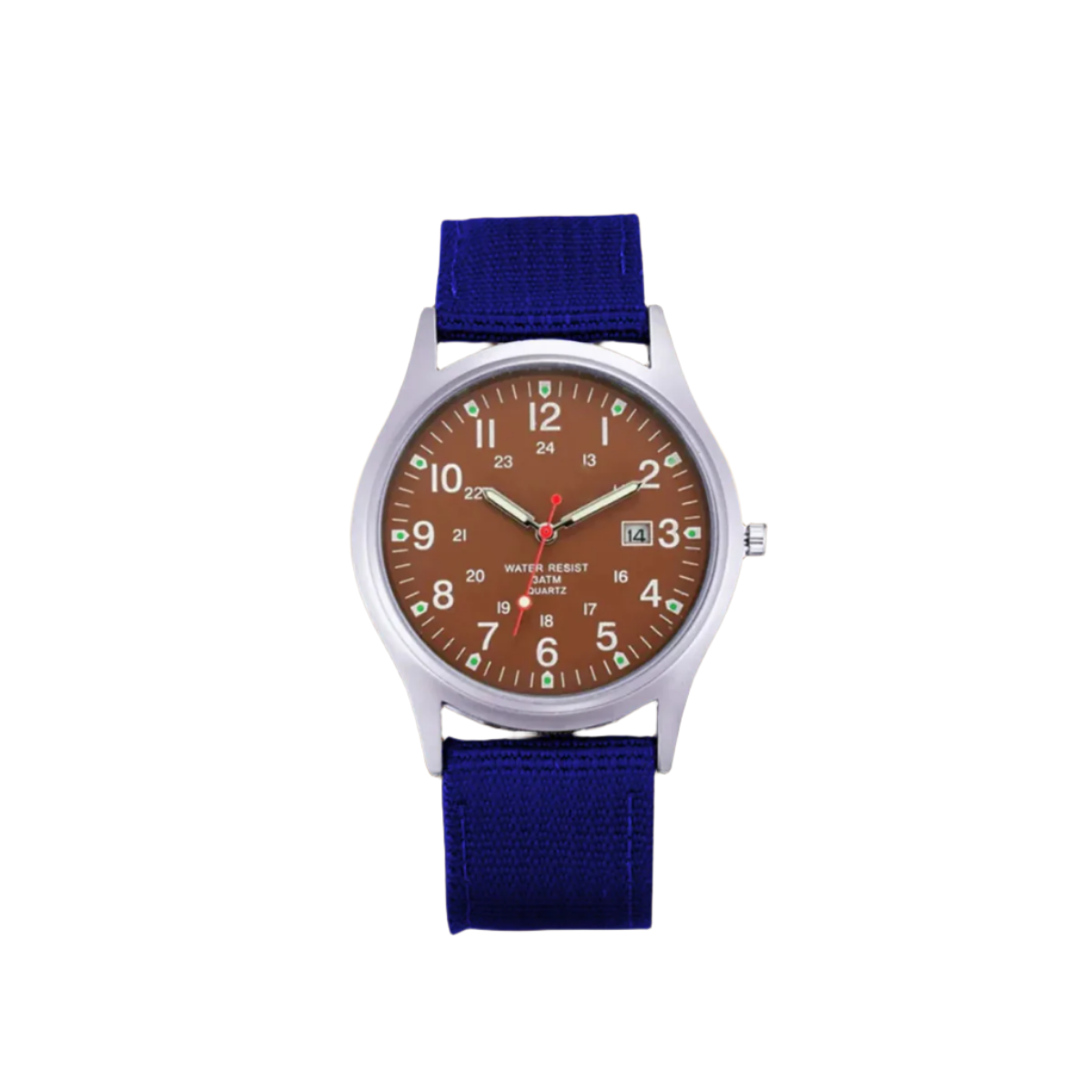 Men's Analog Field Watch with Arabic Numerals, Fabric Strap, Date Window, 24-Hour Scale for Outdoor Hiking Camping Travel | Lonoma