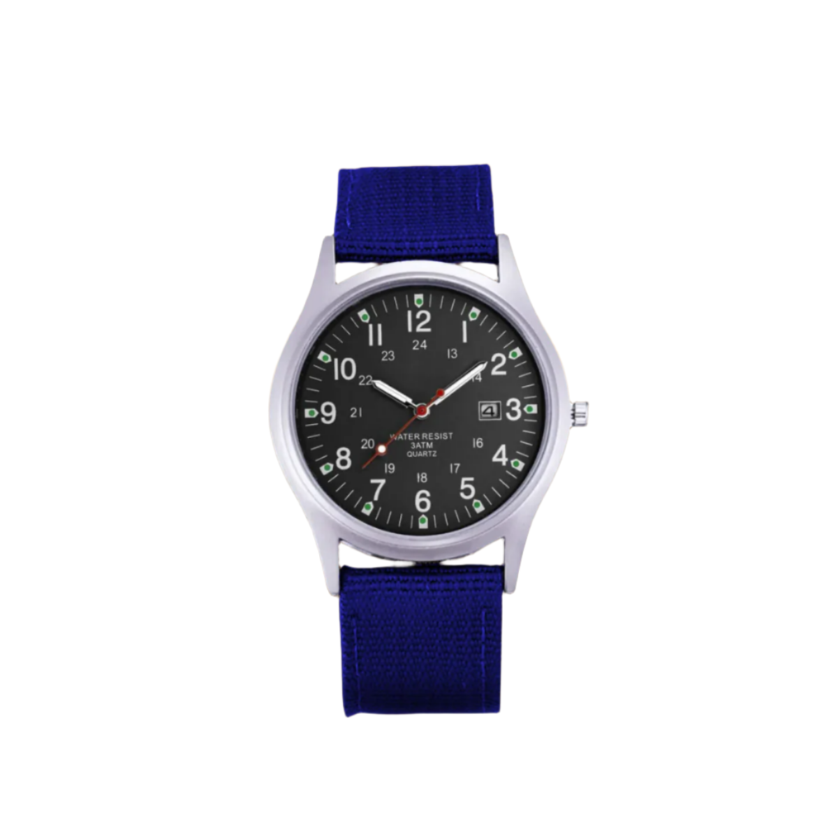Men's Analog Field Watch with Arabic Numerals, Fabric Strap, Date Window, 24-Hour Scale for Outdoor Hiking Camping Travel | Lonoma