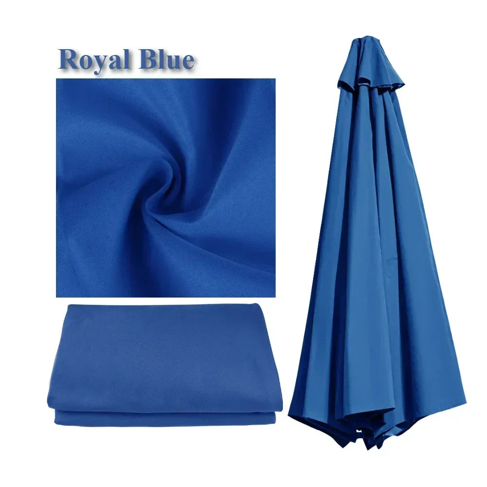 Patio Umbrella Replacement Canopy 6/8 Rib Water-Resistant with Vent Top 7-10 Ft Outdoor Sun Shade Cover for Garden Yard | Lonoma