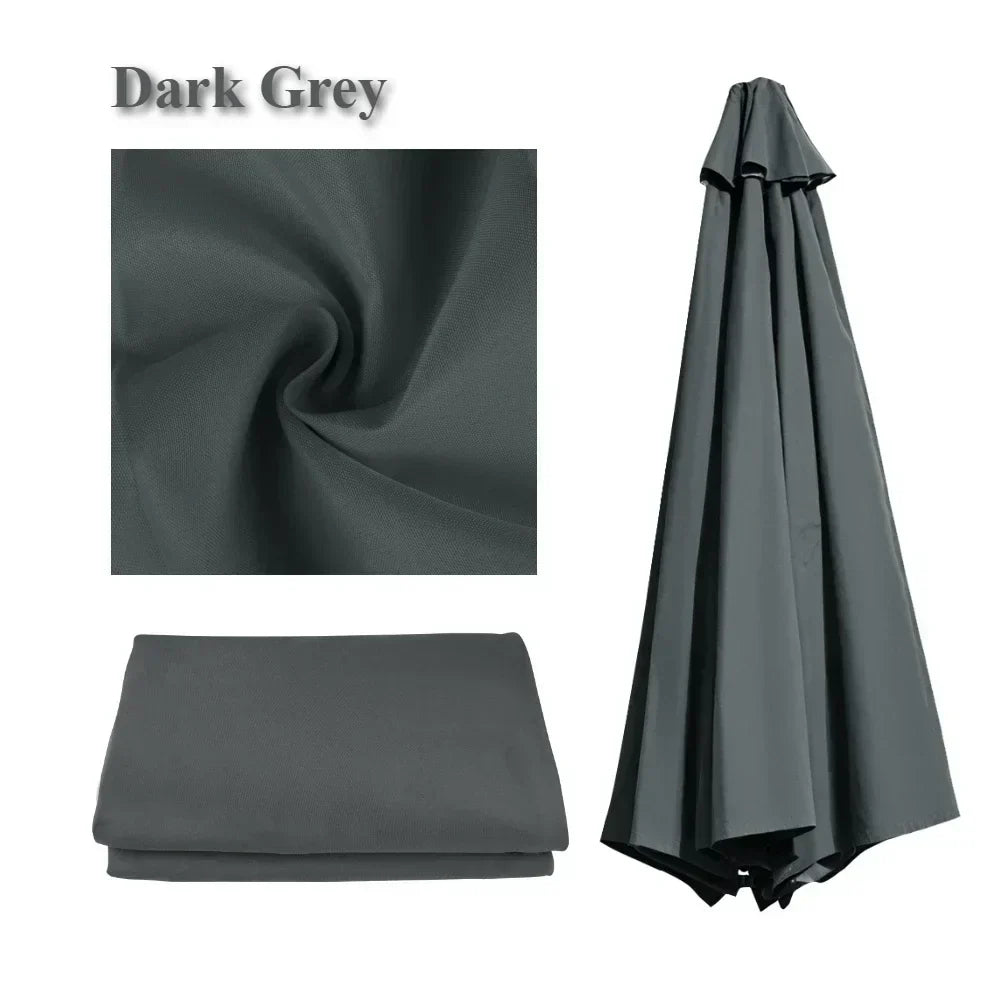 Patio Umbrella Replacement Canopy 6/8 Rib Water-Resistant with Vent Top 7-10 Ft Outdoor Sun Shade Cover for Garden Yard | Lonoma