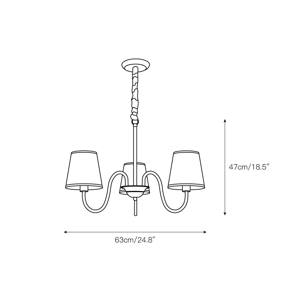 Classic Fabric Shade Chandelier with Brass Finish – Elegant Multi-Light Fixture for Dining Room, Living Room & Foyer | Lonoma