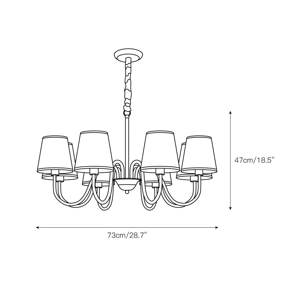 Classic Fabric Shade Chandelier with Brass Finish – Elegant Multi-Light Fixture for Dining Room, Living Room & Foyer | Lonoma