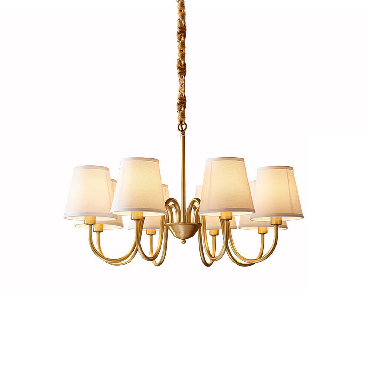 Classic Fabric Shade Chandelier with Brass Finish – Elegant Multi-Light Fixture for Dining Room, Living Room & Foyer | Lonoma
