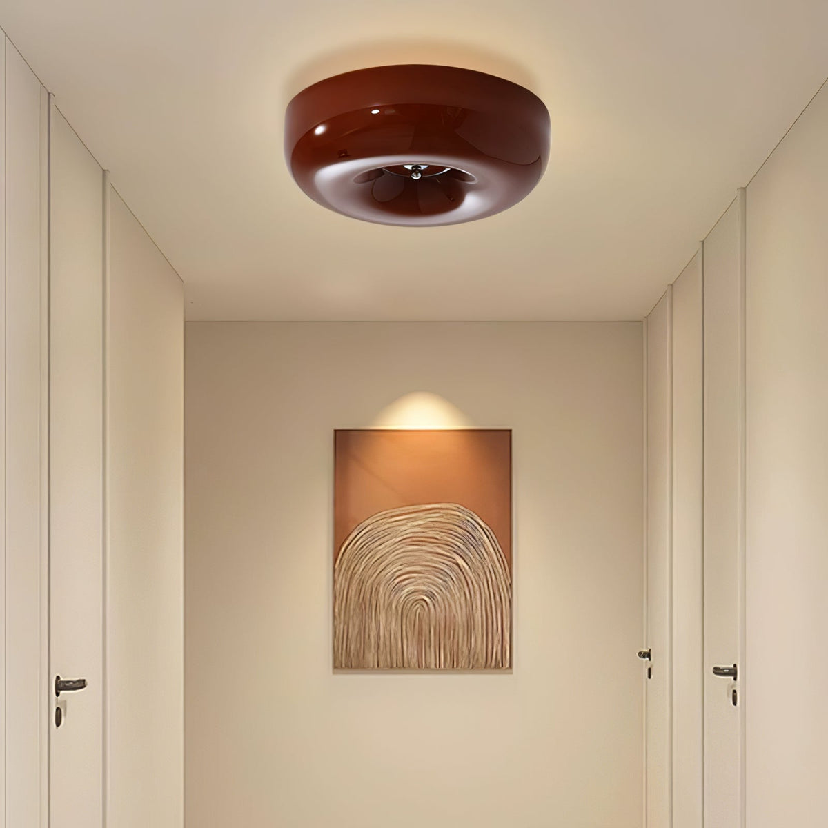 Flush Mount LED Ceiling Light with Swirled Glass Shade – Modern Low Profile Design for Bedroom, Hallway, Kitchen – Chrome Finish | Lonoma