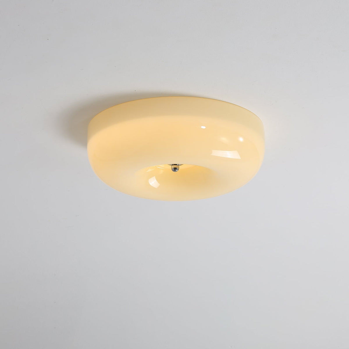 Flush Mount LED Ceiling Light with Swirled Glass Shade – Modern Low Profile Design for Bedroom, Hallway, Kitchen – Chrome Finish | Lonoma