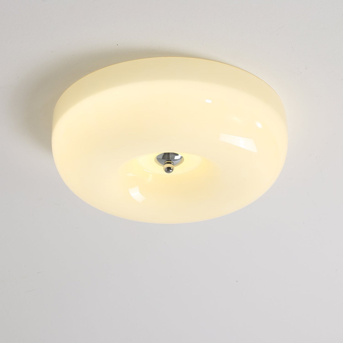 Flush Mount LED Ceiling Light with Swirled Glass Shade – Modern Low Profile Design for Bedroom, Hallway, Kitchen – Chrome Finish | Lonoma