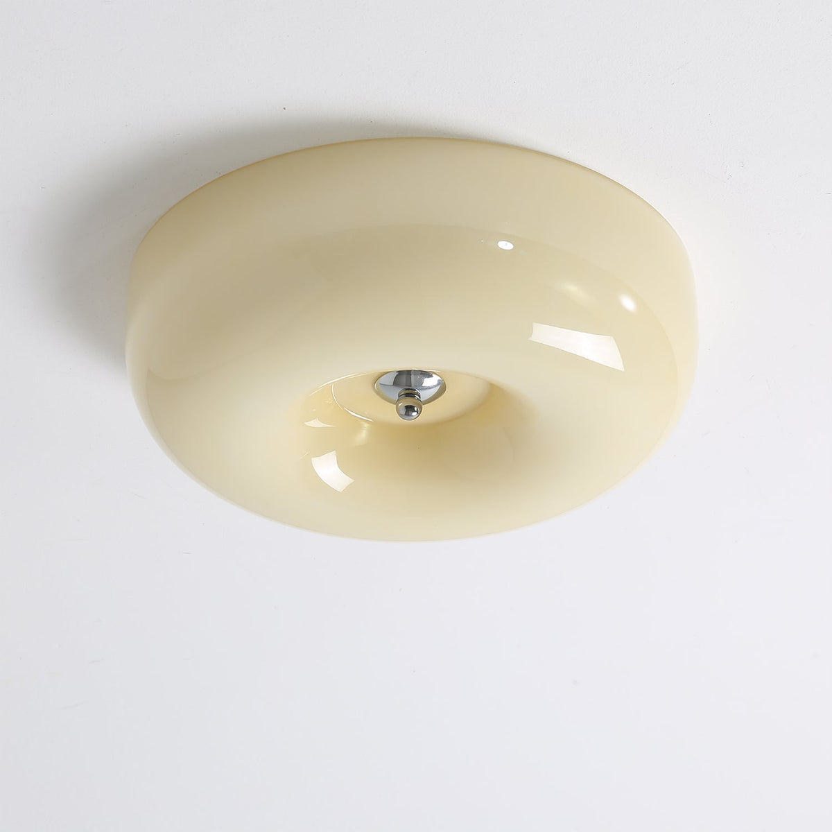 Flush Mount LED Ceiling Light with Swirled Glass Shade – Modern Low Profile Design for Bedroom, Hallway, Kitchen – Chrome Finish | Lonoma