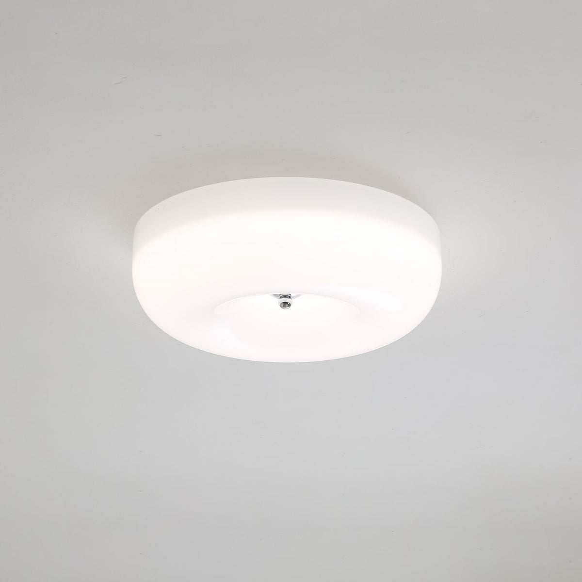 Flush Mount LED Ceiling Light with Swirled Glass Shade – Modern Low Profile Design for Bedroom, Hallway, Kitchen – Chrome Finish | Lonoma