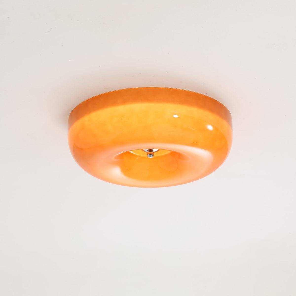 Flush Mount LED Ceiling Light with Swirled Glass Shade – Modern Low Profile Design for Bedroom, Hallway, Kitchen – Chrome Finish | Lonoma