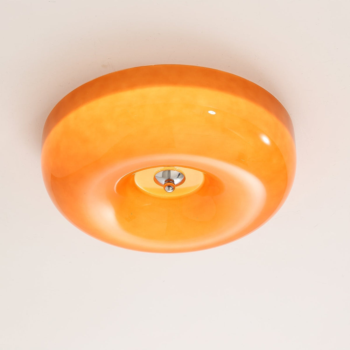 Flush Mount LED Ceiling Light with Swirled Glass Shade – Modern Low Profile Design for Bedroom, Hallway, Kitchen – Chrome Finish | Lonoma