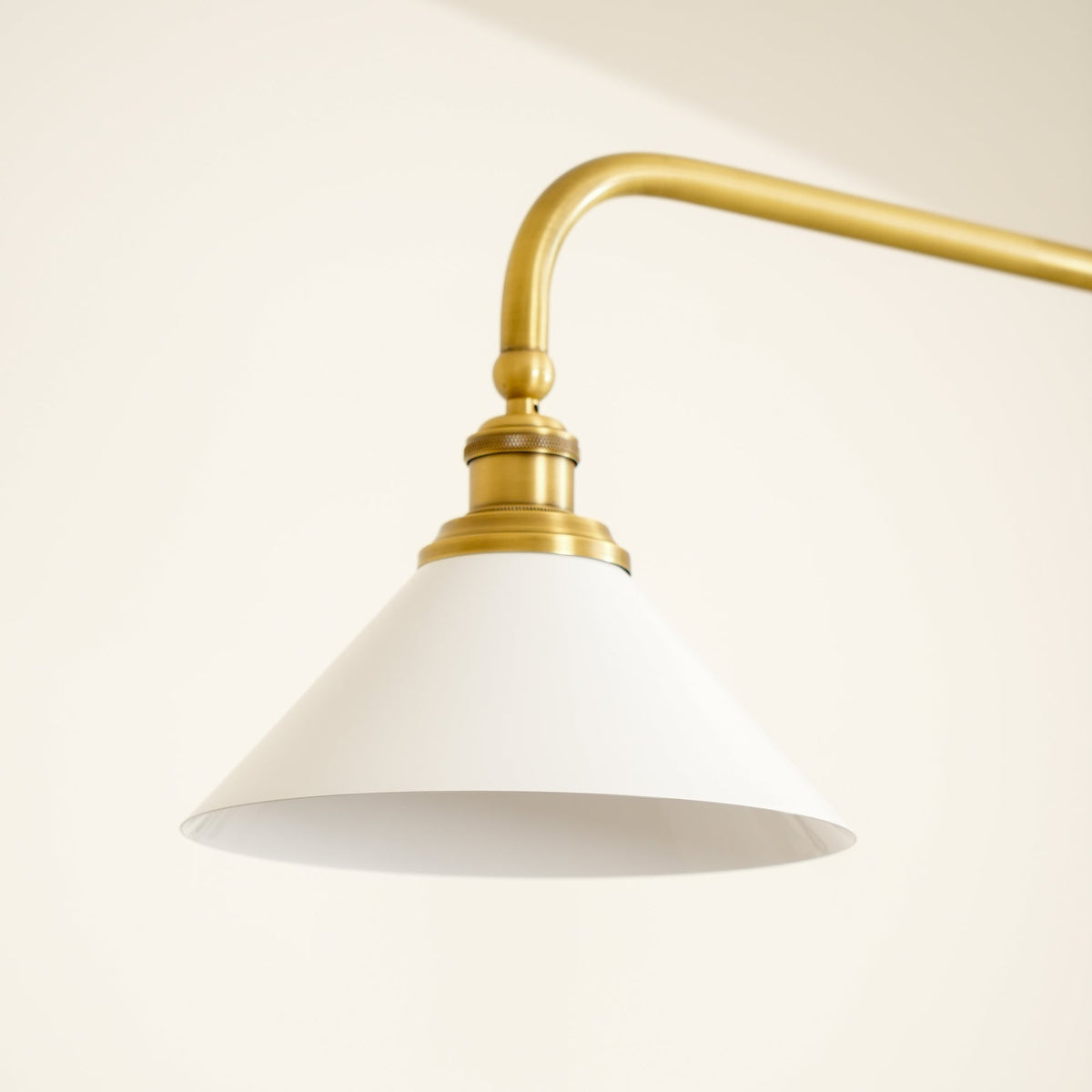 Brushed Brass Pendant Light with Flared Cone Shades for Dining Room & Kitchen Island | Dual Head Suspension Fixture | Lonoma