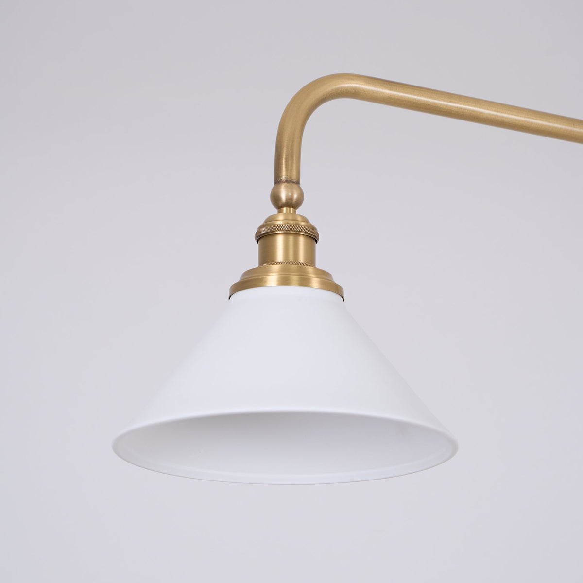 Brushed Brass Pendant Light with Flared Cone Shades for Dining Room & Kitchen Island | Dual Head Suspension Fixture | Lonoma