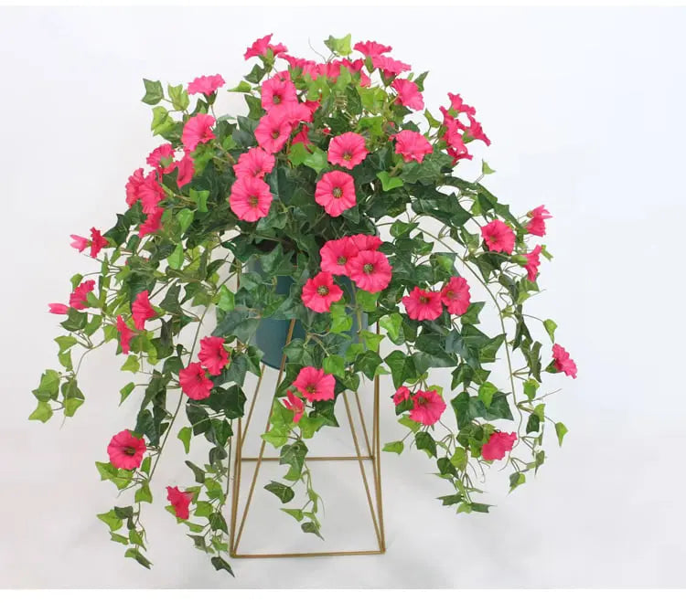 Faux Morning Glory Spray with UV Protection for Indoor & Outdoor Décor – 26-Inch Silk Stem | Lonoma