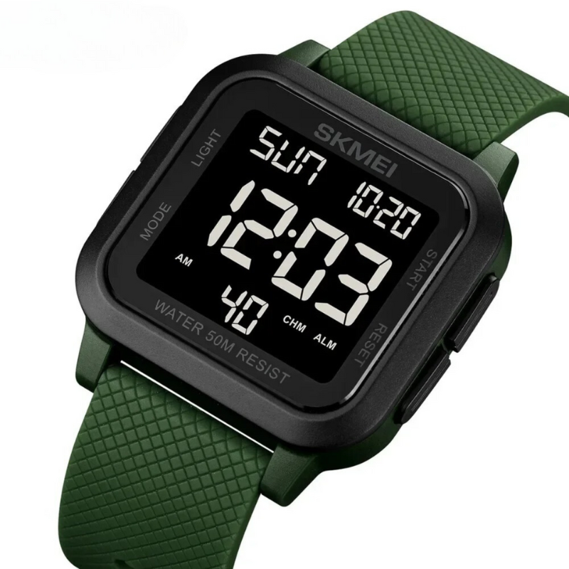 Men's Water-Resistant Quartz Watch 5 ATM, 1.6 in Dial, Plastic Strap – Military Style Tactical Sport Outdoor Wristwatch for Hiking | Lonoma