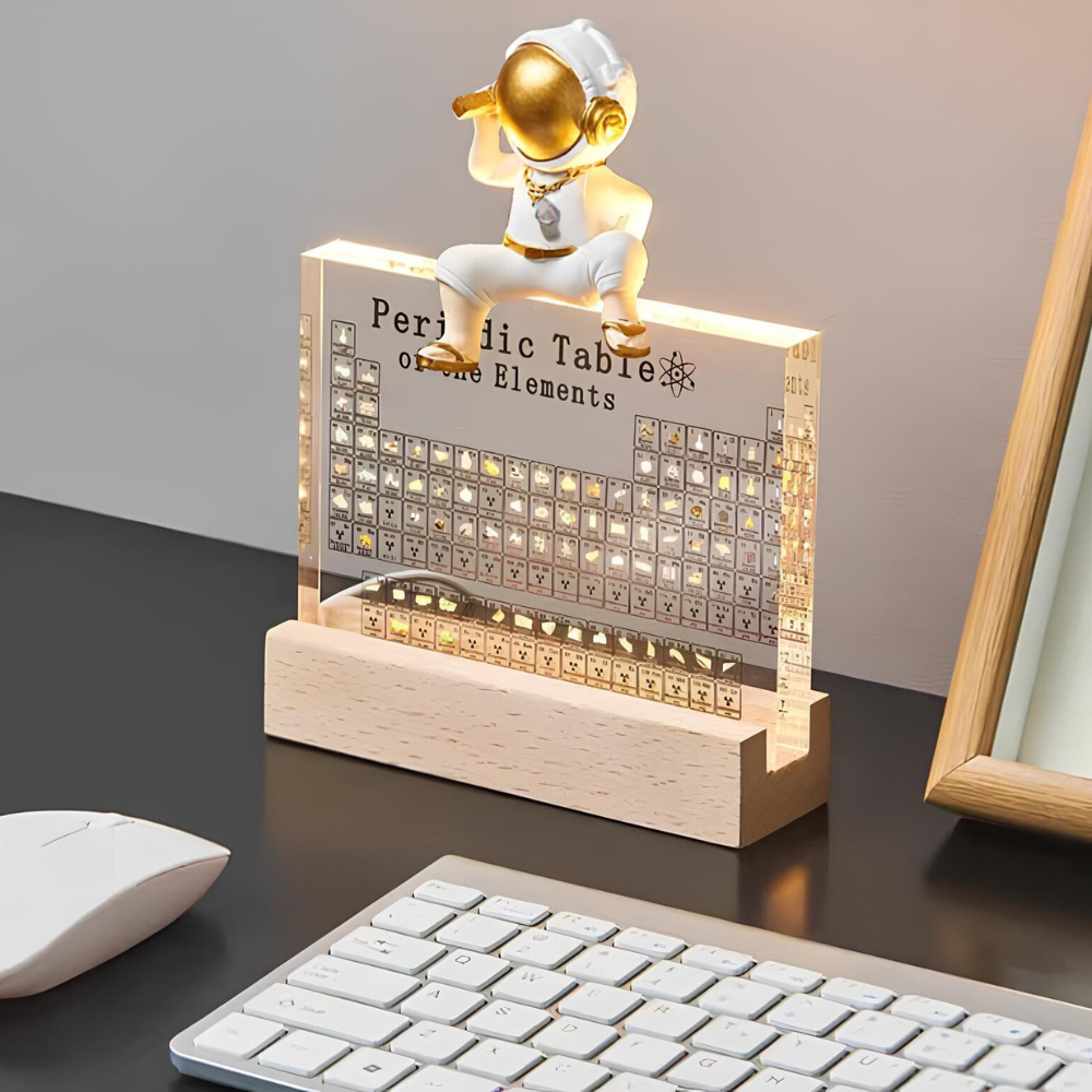 Illuminated Periodic Table Display with 83 Real Elements in Acrylic for Home Office Science Decor Education | Lonoma