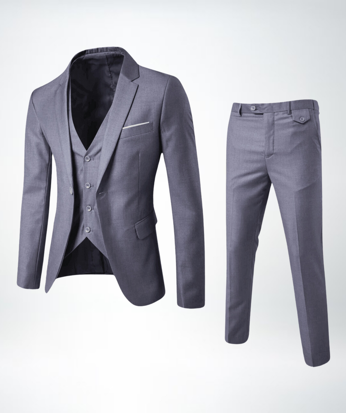Men's Three-Piece Suit Jacket Vest Pants Set Modern Formal Business Wedding Outfit with Button Closures Multiple Colors Professional Attire | Lonoma