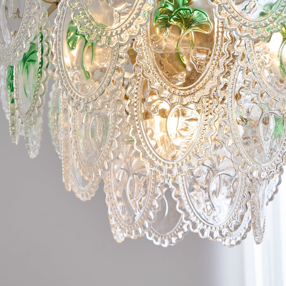 Pearl Glass Tiered Chandelier Gold Metal Frame Multi-Layer Pendant Light for Dining Room Bedroom Living Room Modern Luxe Ceiling Fixture | Lonoma