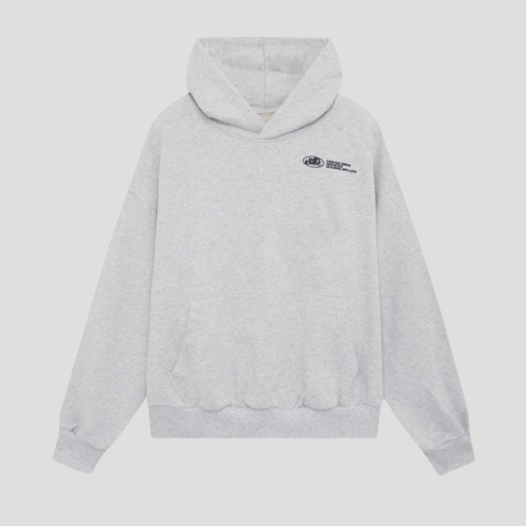 Graphic Print Hoodie Oversized Women's Pullover with Front Pocket Drawstring Hood Ribbed Cuffs for Street Style Casual Wear Fall Layering | Lonoma