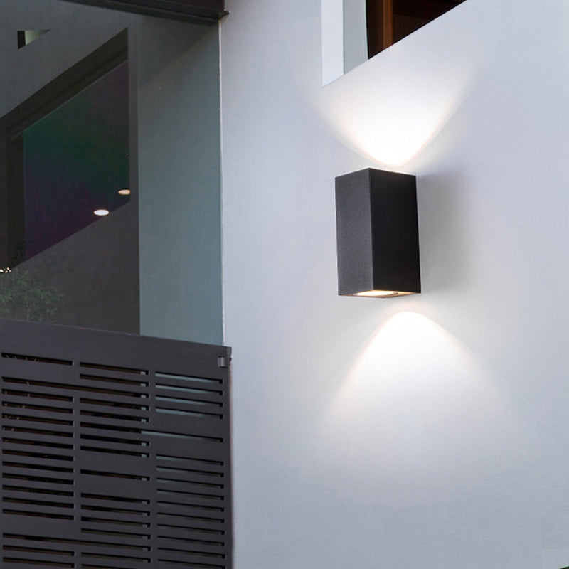 Modern Cube Outdoor Wall Sconce Black Metal Glass LED 5W 10W for Porch Entryway Patio Garden Pathway Exterior Hallway House Lighting | Lonoma