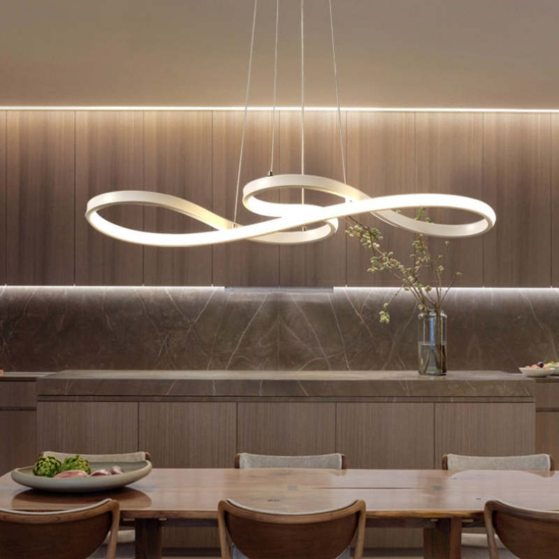 Musical Note LED Pendant Light Adjustable Metal Fixture Black White Gold Dining Room Living Room Kitchen Island Modern Decor | Lonoma