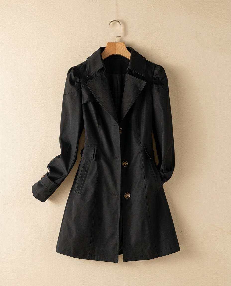 Women's Button Front Blazer Coat Cotton Blend Lapel Collar Jacket Fall Winter Outerwear Office Workwear Black Pink Khaki | Lonoma