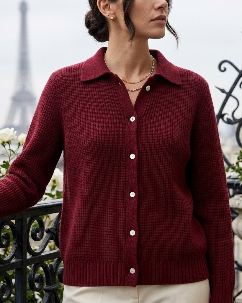 Women's Button-Front Cardigan Sweater with Ribbed Texture – Relaxed Fit Long Sleeve Top for Work, Weekend & Layering | Lonoma