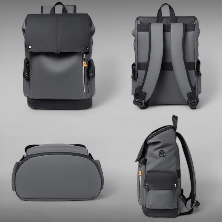 Roll-Top Backpack with Laptop Compartment, USB Charging Port & Water-Resistant Shell – 25 Liter Daypack for Work, School, Travel, Commuting | Lonoma