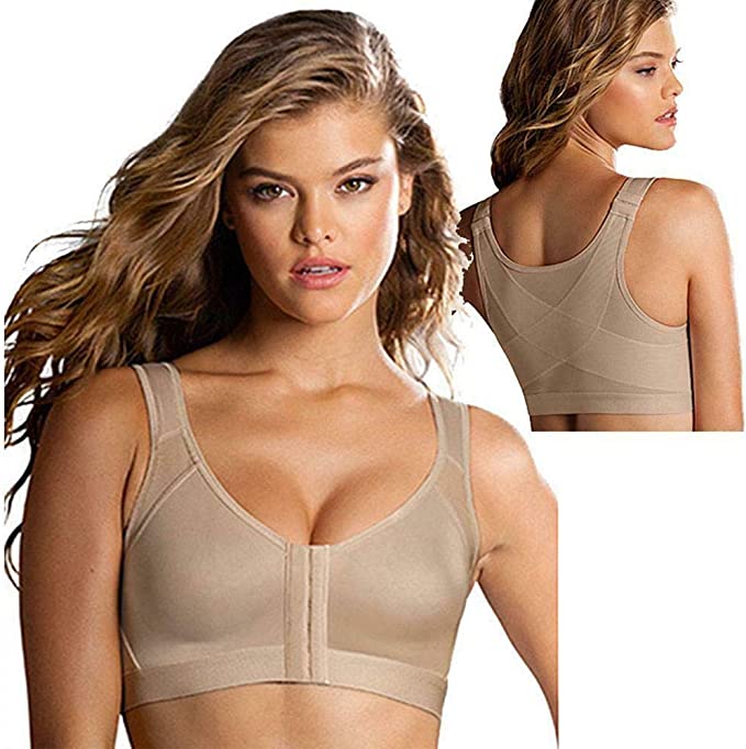 Women's Posture Support Bra, Back Support Front Closure Bra with Adjustable Straps, Breathable Everyday Comfort Shoulder Support | Lonoma
