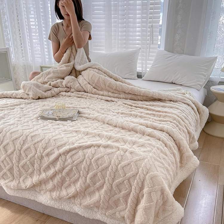 Weighted Sherpa Blanket Full/Queen Size Gray – Soft Fleece Throw with Glass Beads for Deep Sleep, Couch & Bed – Calming Pressure Winter | Lonoma