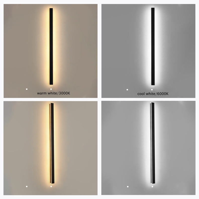 LED Linear Outdoor Wall Light Fixture Black Metal IP65 Weather-Resistant for Patio Garden Pathway Entry Modern Exterior Sconce | Lonoma