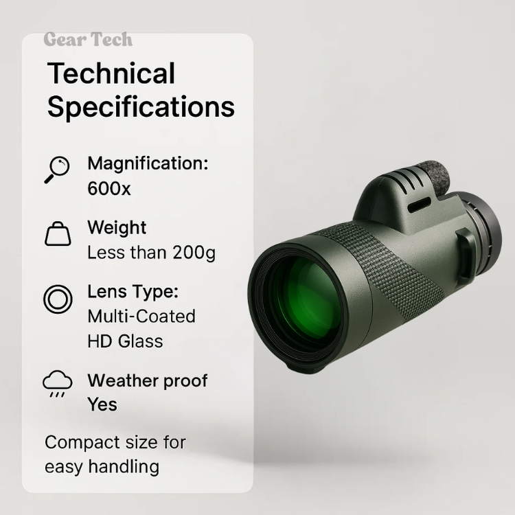 Portable Handheld Monocular Telescope – High-Definition Glass Optics for Birding, Hiking, Wildlife Observation and Sporting Events | Lonoma