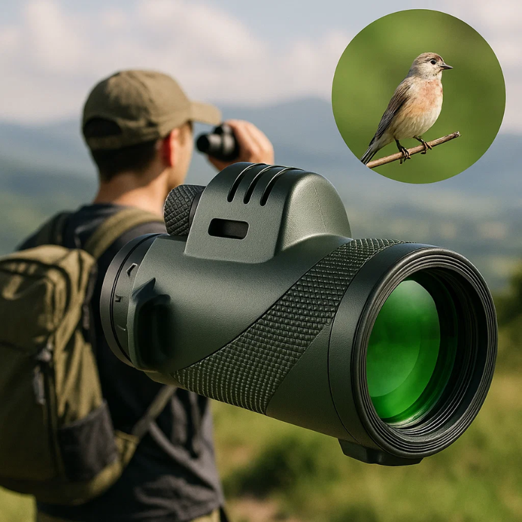 Portable Handheld Monocular Telescope – High-Definition Glass Optics for Birding, Hiking, Wildlife Observation and Sporting Events | Lonoma