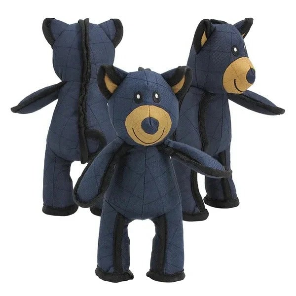 Reinforced Plush Chew Toy for Aggressive Chewers — Heavy-Duty Canvas Bear with Double-Stitched Seams and Thick Webbing | Lonoma