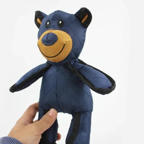 Reinforced Plush Chew Toy for Aggressive Chewers — Heavy-Duty Canvas Bear with Double-Stitched Seams and Thick Webbing | Lonoma