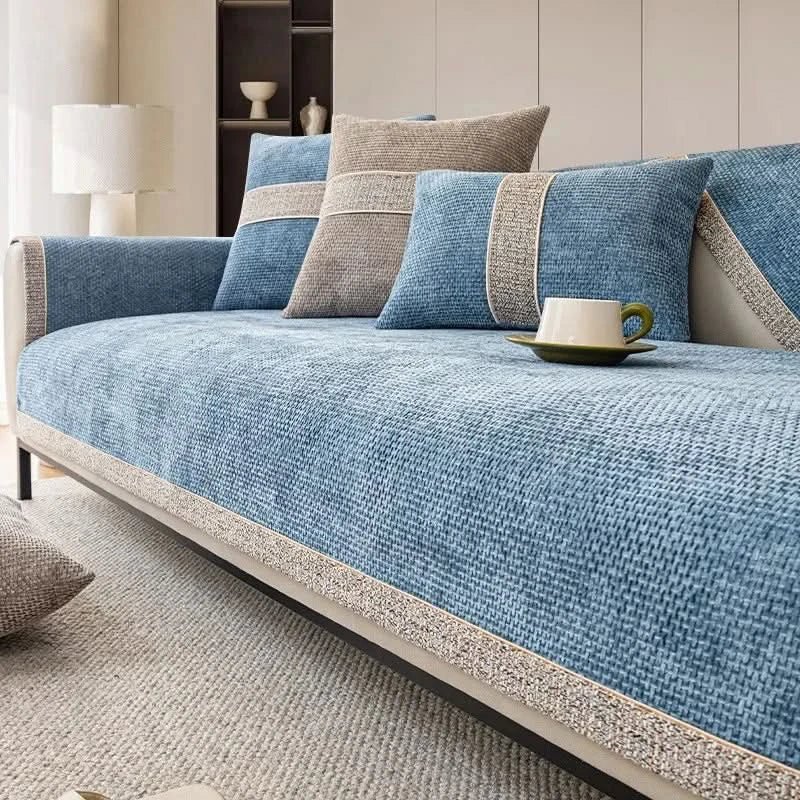 Non-Slip Sofa Protector Cover with Linen Texture – Furniture Throw for Pet Protection & Daily Wear | Lonoma