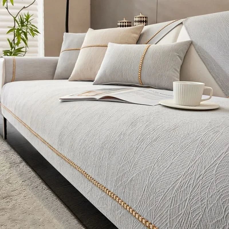 Non-Slip Sofa Protector Cover with Linen Texture – Furniture Throw for Pet Protection & Daily Wear | Lonoma