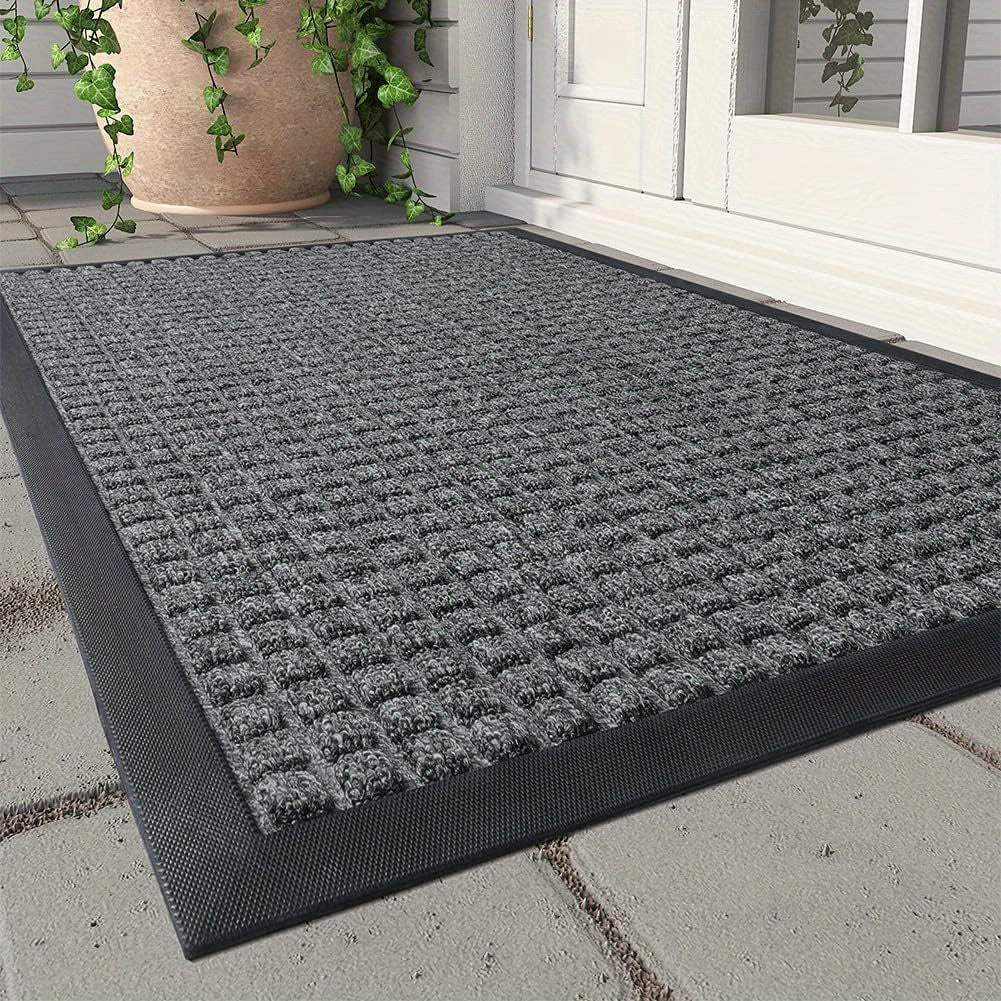 Entryway Door Mat Indoor Outdoor Heavy Duty Rubber PVC Rectangular Non Slip Backing Mudroom Floor Mat Waterproof Durable Front Door Welcome | Lonoma