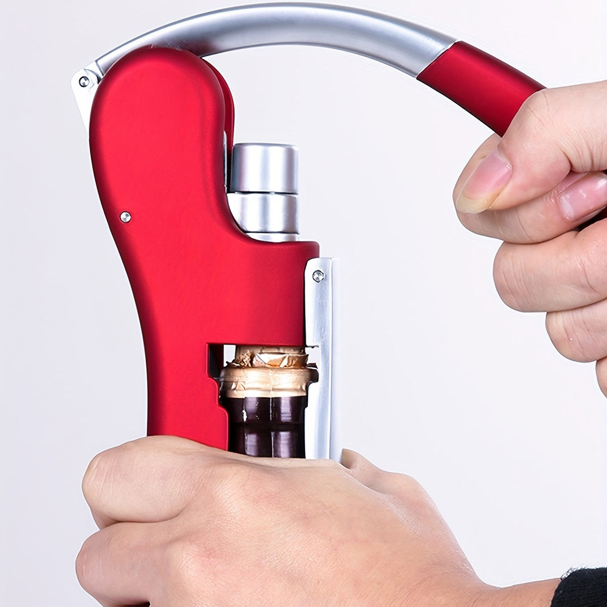 Lever Wine Opener with Ergonomic Grip for Effortless Cork Removal | Professional Corkscrew for Home Bar Restaurant Kitchen | Lonoma