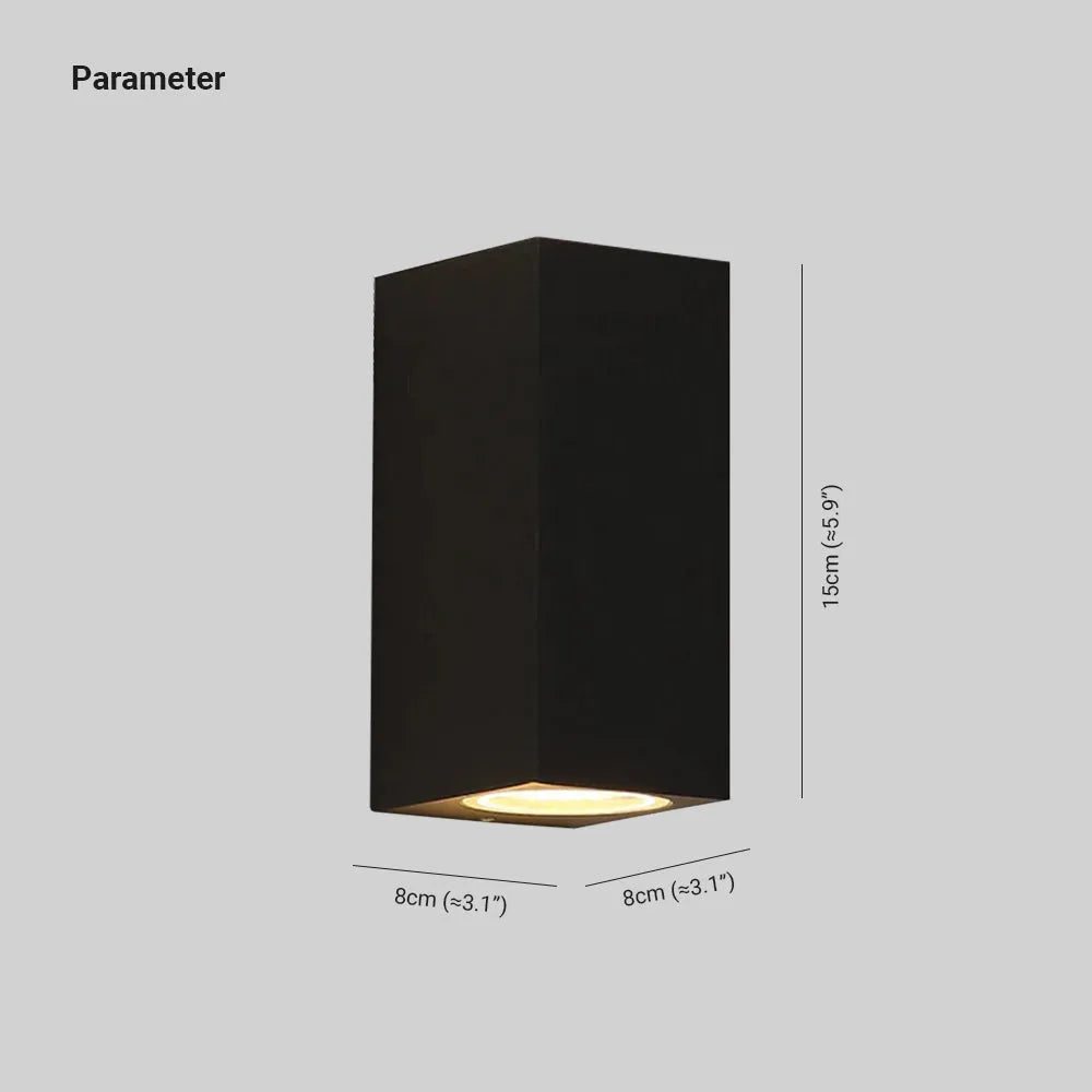 Modern Cube Outdoor Wall Sconce Black Metal Glass LED 5W 10W for Porch Entryway Patio Garden Pathway Exterior Hallway House Lighting | Lonoma