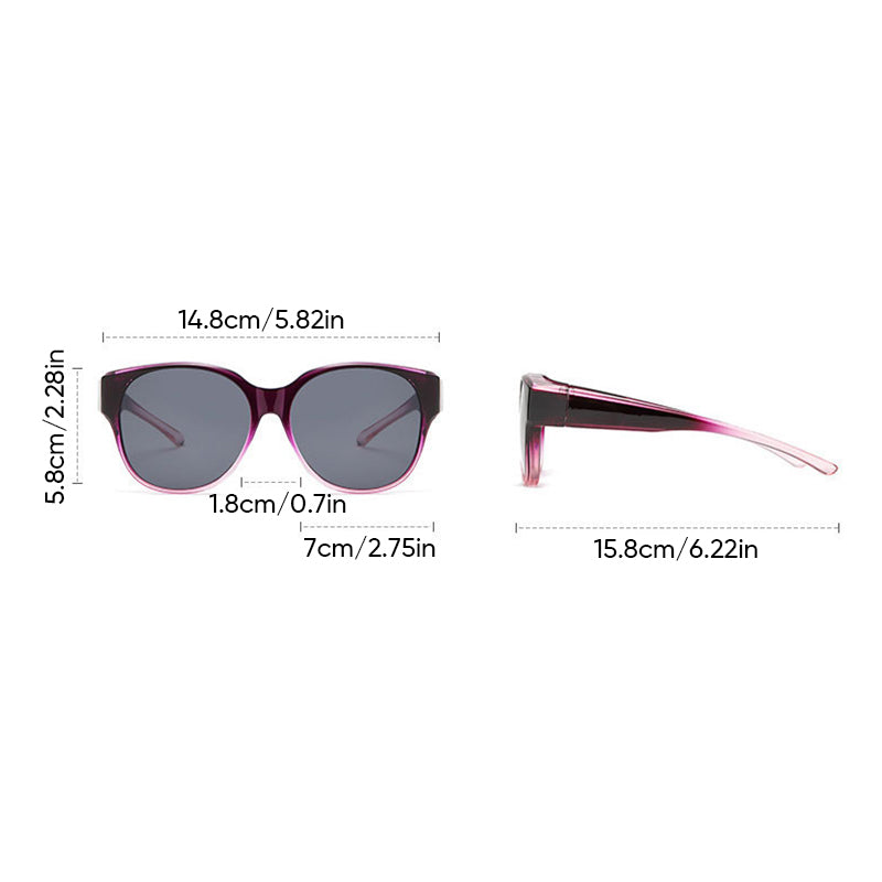 Polarized Fit-Over Sunglasses with UV400 Protection Cat-Eye Style for Prescription Glasses Wearers Women Men | Lonoma