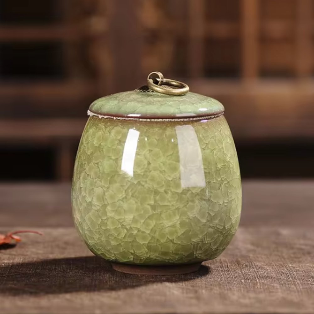 Ceramic Pet Cremation Jar with Lid for Ashes – Small Resting Vessel for Dogs, Cats – Indoor Tribute Container | Lonoma